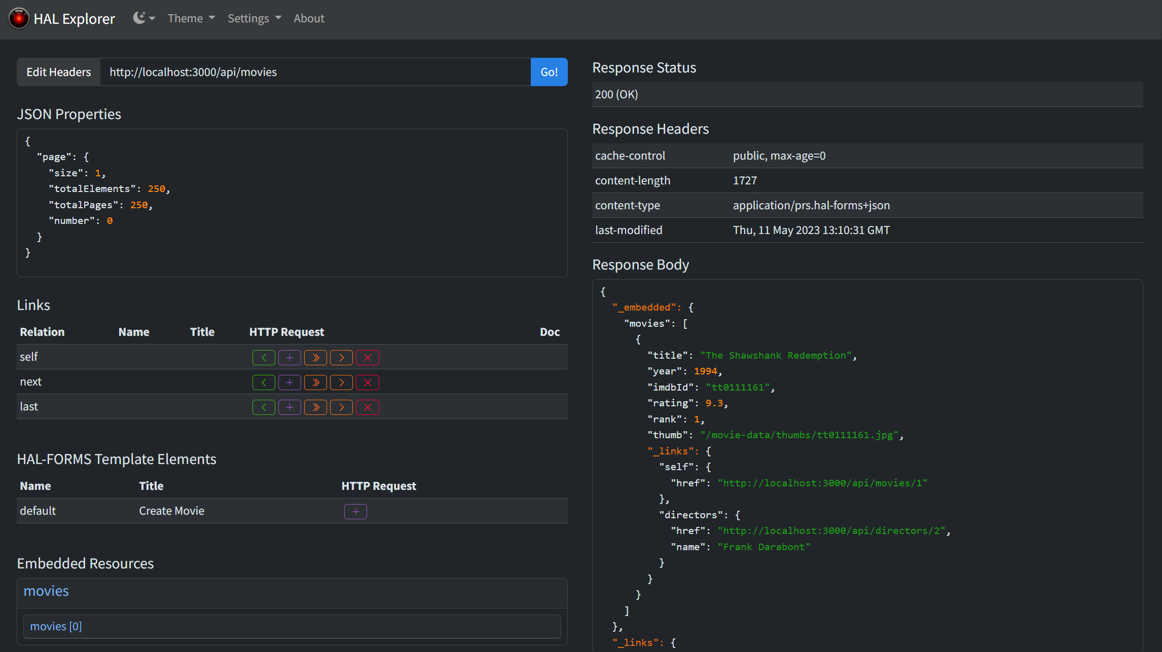 HAL Explorer with Dark Cosmo theme